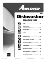 Preview for 1 page of Amana ADB-2 Use & Care Manual