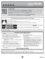 Preview for 1 page of Amana ADB1300AFB-BL User Manual