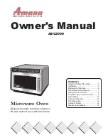 Предварительный просмотр 1 страницы Amana AEC2000 Owner'S Manual