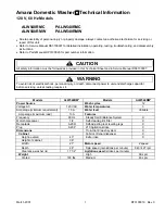 Предварительный просмотр 1 страницы Amana ALW540RMC Technical Information