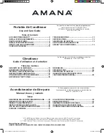 Amana AMAP101A Use And Care Manual preview