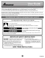 Preview for 1 page of Amana AMV2175C User Manual