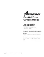 Amana AOGD2750 Series Owner'S Manual preview