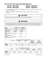 Preview for 1 page of Amana ARS2304A PARS2304AB0 Technical Information