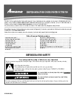 Предварительный просмотр 1 страницы Amana ASD2523WRW00 User Instructions