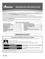 Предварительный просмотр 1 страницы Amana ASD2524VEB00 User Instructions