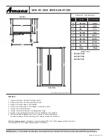 Предварительный просмотр 1 страницы Amana ASD2627KE Product Dimensions