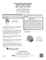 Preview for 1 page of Amana C9S96 Series Installation Instructions Manual