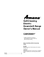 Preview for 1 page of Amana cards801 Owner'S Manual