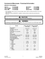 Preview for 1 page of Amana CRC18T2OG Technical Information