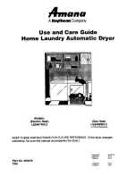 Предварительный просмотр 1 страницы Amana D2491E3B Use And Care Manual