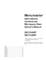 Предварительный просмотр 1 страницы Amana DEC1400Dseries Owner'S Manual