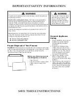 Preview for 3 page of Amana Deepfreeze Chest Freezers Owner'S Manual