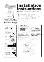 Preview for 1 page of Amana Distinctions The Big Oven Installation Instructions Manual