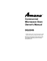 Preview for 1 page of Amana DQ22HS Owner'S Manual