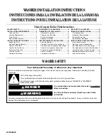 Amana ETW4100SQ - Estate - 2.5 Cu. Ft. Capacity Washer Installation Instructions Manual preview