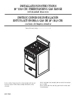 Предварительный просмотр 1 страницы Amana FREESTANDING GAS RANGE Installation Instructions Manual