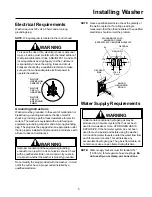 Preview for 5 page of Amana Front Loading Washers Installation And Operating Instructions Manual