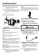 Preview for 6 page of Amana Front Loading Washers Installation And Operating Instructions Manual