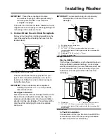 Preview for 7 page of Amana Front Loading Washers Installation And Operating Instructions Manual