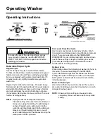 Preview for 12 page of Amana Front Loading Washers Installation And Operating Instructions Manual