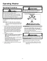 Preview for 14 page of Amana Front Loading Washers Installation And Operating Instructions Manual