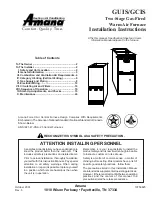 Preview for 1 page of Amana GCIS Installation Instructions Manual