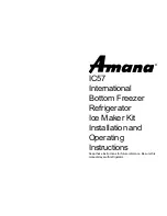 Preview for 1 page of Amana IC57 Installation And Operating Instructions Manual