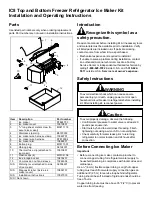 Preview for 1 page of Amana IC8 Installation And Operating Instructions