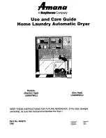 Предварительный просмотр 1 страницы Amana LE8367L2 Use And Care Manual