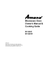 Предварительный просмотр 1 страницы Amana M1020E Owner'S Manual & Cooking Manual