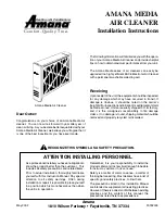 Preview for 1 page of Amana MEDIA Installation Instructions Manual