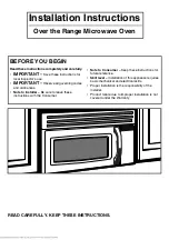 Предварительный просмотр 1 страницы Amana MMV1175JZ Installation Instructions Manual