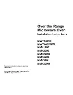 Preview for 1 page of Amana MVH120E Installation Instructions Manual