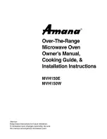 Preview for 1 page of Amana MVH150E Installation Instructions Manual