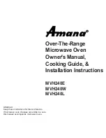 Preview for 1 page of Amana MVH240E Owner'S Manual & Installation Instructions