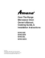 Предварительный просмотр 1 страницы Amana MVH350E Owner'S Manual & Installation Instructions