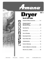 Amana NDE2335AYW Use & Care Manual предпросмотр