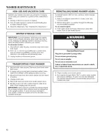 Preview for 12 page of Amana NFW5700BW0 Use & Care Manual