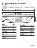 Preview for 1 page of Amana NFW7200TW Technical Information