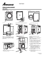 Amana NGD7300W Dimension Manual предпросмотр