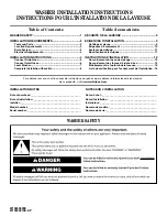 Preview for 1 page of Amana NTW4516FW3 Installation Manual