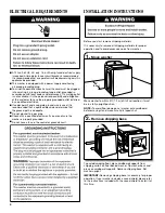 Preview for 4 page of Amana NTW4516FW3 Installation Manual