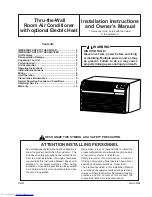 Preview for 1 page of Amana PBC123B00 Installation Instructions And Owner'S Manual