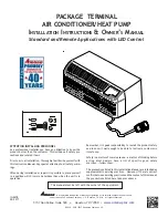 Preview for 1 page of Amana PTH123G25AXXX Installation Instructions & Owner'S Manual