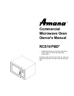 Предварительный просмотр 1 страницы Amana RCS10PBD series Owner'S Manual