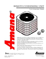 Предварительный просмотр 1 страницы Amana REMOTE CONDENSING UNIT User'S Information Manual