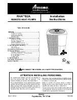 Amana RHA**B2A Series Installation Instructions Manual предпросмотр