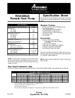 Предварительный просмотр 1 страницы Amana RHA36B2A Specification Sheet