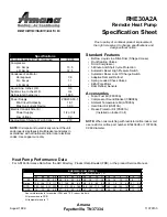 Amana RHE30A2A Specification Sheet предпросмотр